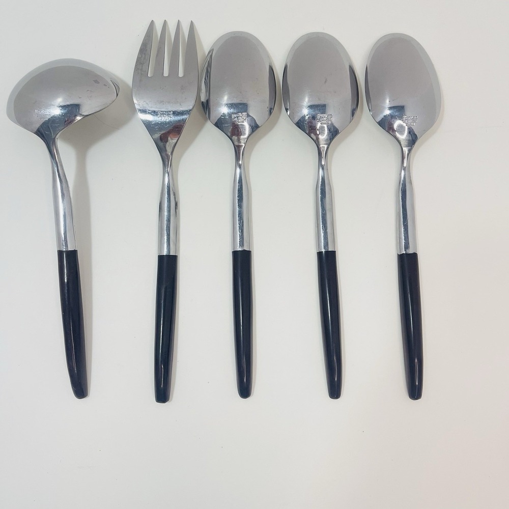 Oneida Northland NAPA VALLEY Stainless 5pc Serving Set Ladle Fork Spoons  Japan - Picture 3 of 6